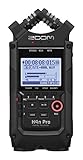 Zoom H4n Pro 4-Track Portable Recorder, All Black, Stereo Microphones, 2 XLR/ ¼“ Combo Inputs, Battery Powered, for...